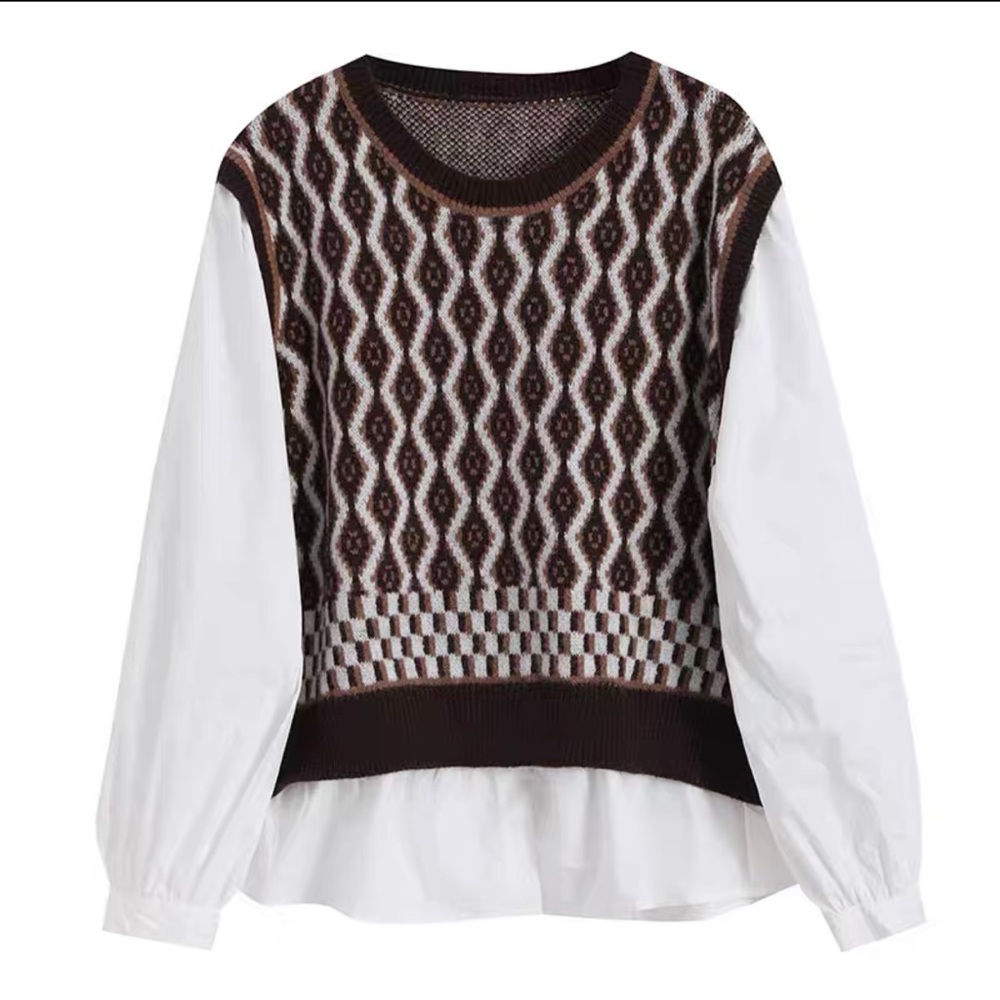 Sweater vest and shirt top